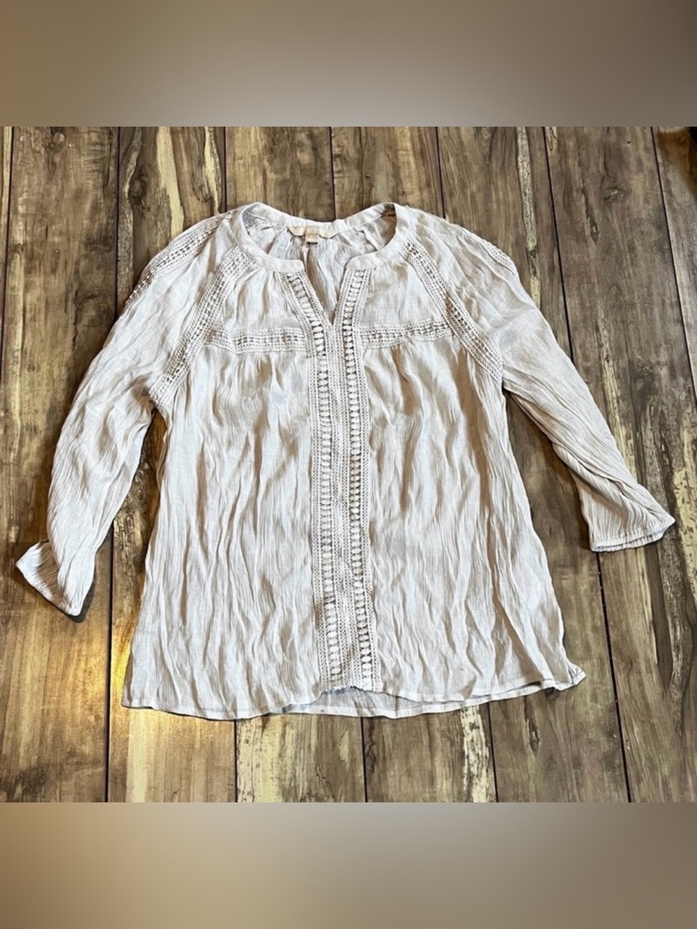 Hope & Harlow Boho Style Peasant Blouse Size Large